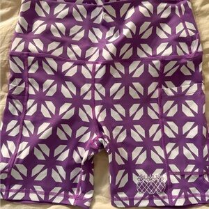 Tres Pinas L Purple Geometric Patterned Running Shorts